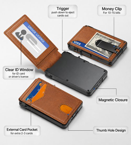 RIVENS Slim-Folding Aluminum Wallet